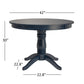 Round Pedestal Base 5-Piece Dining Set - Antique Denim Finish, Window Back