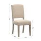 Linen Nailhead Chairs (Set of 2) - Antiqua Gray Finish, Baiga Linan