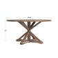 Rustic X-Base Round Pine Finish Dining Table Set - Dark Gray Linan, Round Chair Backs