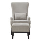 High Back Wing Lounge Chair with Footstool - Light Gray Haatharad Waava