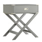 X-Base Wood Accent Campaign Table - Frost Gray