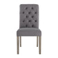 Tufted Rolled Back Parsons Chairs (Set of 2) - Gray Finish, Gray Linan