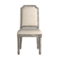 Arched Linen and Wood Dining Chairs (Set of 2) - Bridga Linan, Antiqua Gray Oak Finish