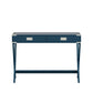 X-Base Wood Accent Campaign Writing Desk - Blue Steel