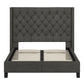 Wingback Button Tufted Platform Bed - Dark Gray Linen, Full