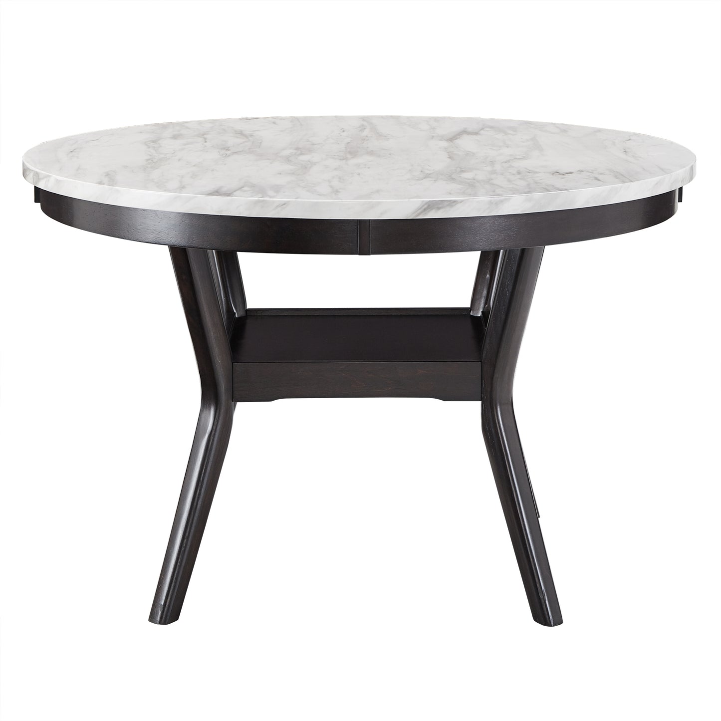 White Faux Marble Round Table - 48" Dining Table