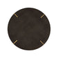 Gold Finish Metal Dark Brown Faux Shagreen Round Table - Dark Brown, End Table