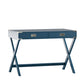 X-Base Wood Accent Campaign Writing Desk - Blue Steel