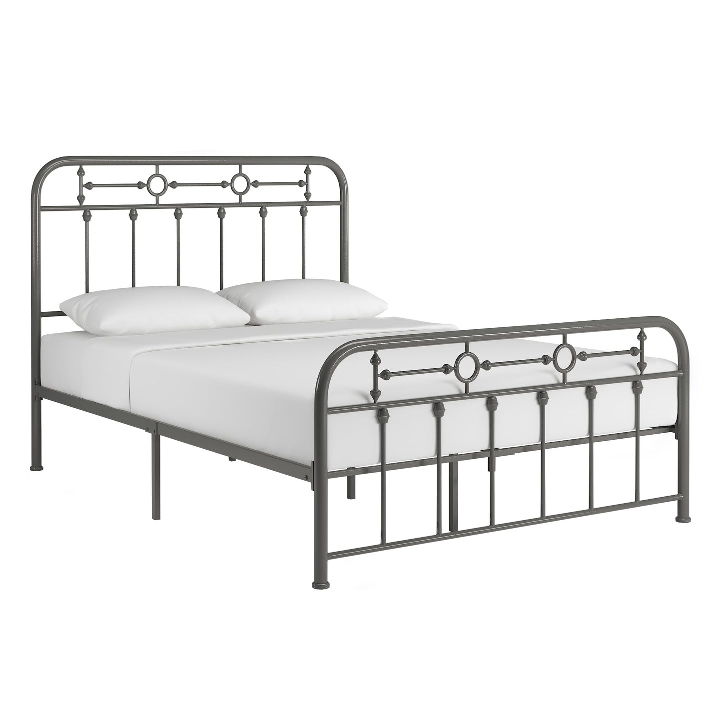 Metal Spindle Platform Bed - Gray, Full Size (Full Size)