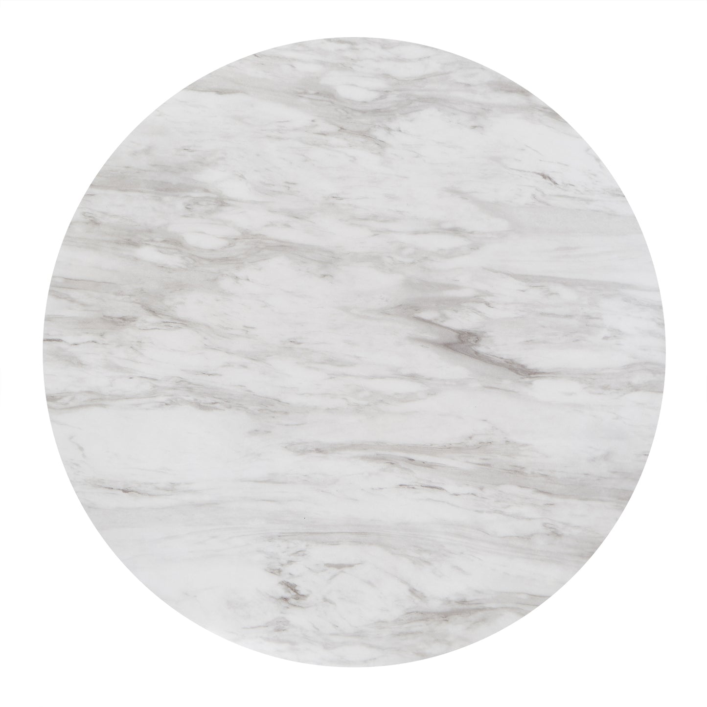 White Faux Marble Round Table - 48" Dining Table