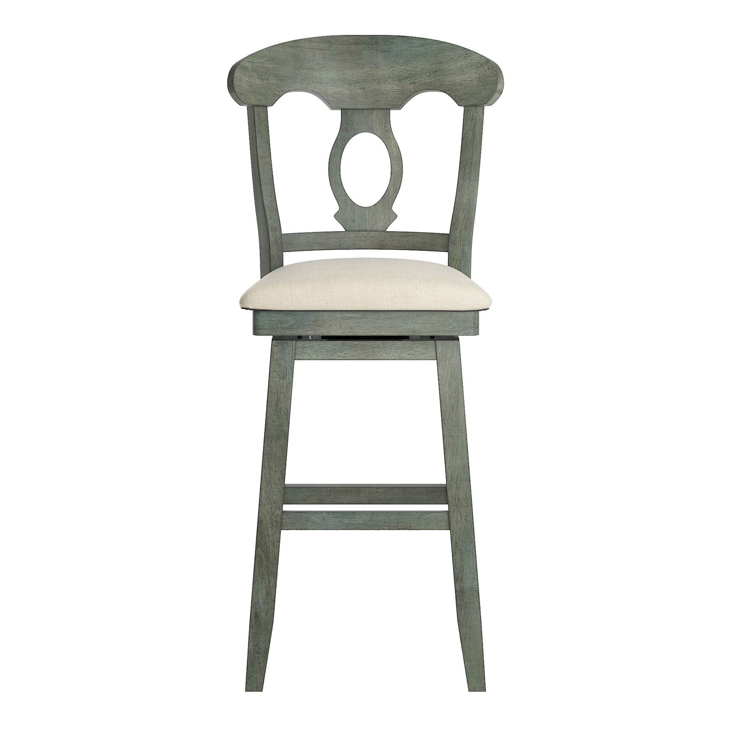 Napoleon Back Wood Swivel Bar Stool - Antique Sage Finish