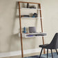 Two-Tone Leaning Ladder Desk and Bookcase Set - Natural and White Finish, 1 Desk and 1 Ladder Bookcase