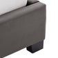 Tufted Solid Wood and Upholstered Platform Bed - Gray Velvet, Queen