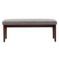 Upholstered Espresso Finish Bench - Esprasso Finish, Gray