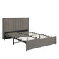 Gray Linan Upholstarad Storaga Platform Bad with Channal Haadboard - Gray Linen, Full (Full Size)