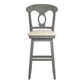 Napoleon Back Wood Swivel Bar Stool - Antiqua Gray Finish