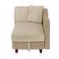 Two-Tone Dark & Light Functional Chaise With 1 Pillow - Beige