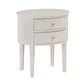 2-Drawer Oval Wood Accent Table - White