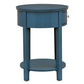 1-Drawer Oval End Table - Blue Steel