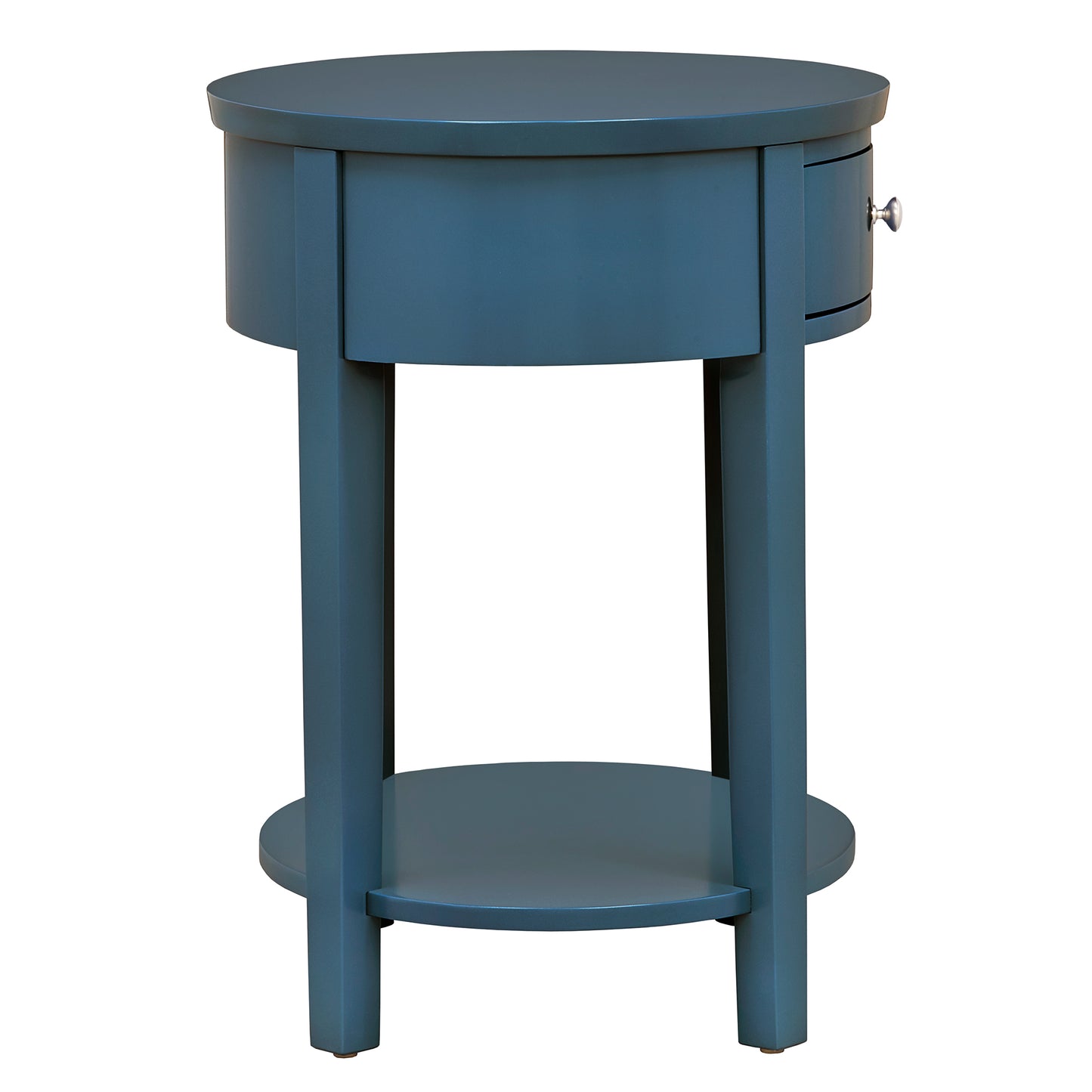 1-Drawer Oval End Table - Blue Steel