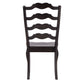 French Ladder Back Wood Dining Chairs (Set of 2) - Antique Black