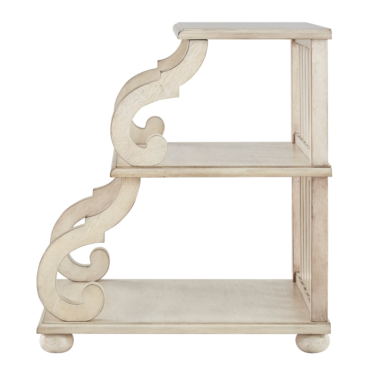 Scroll End Table - Antique White