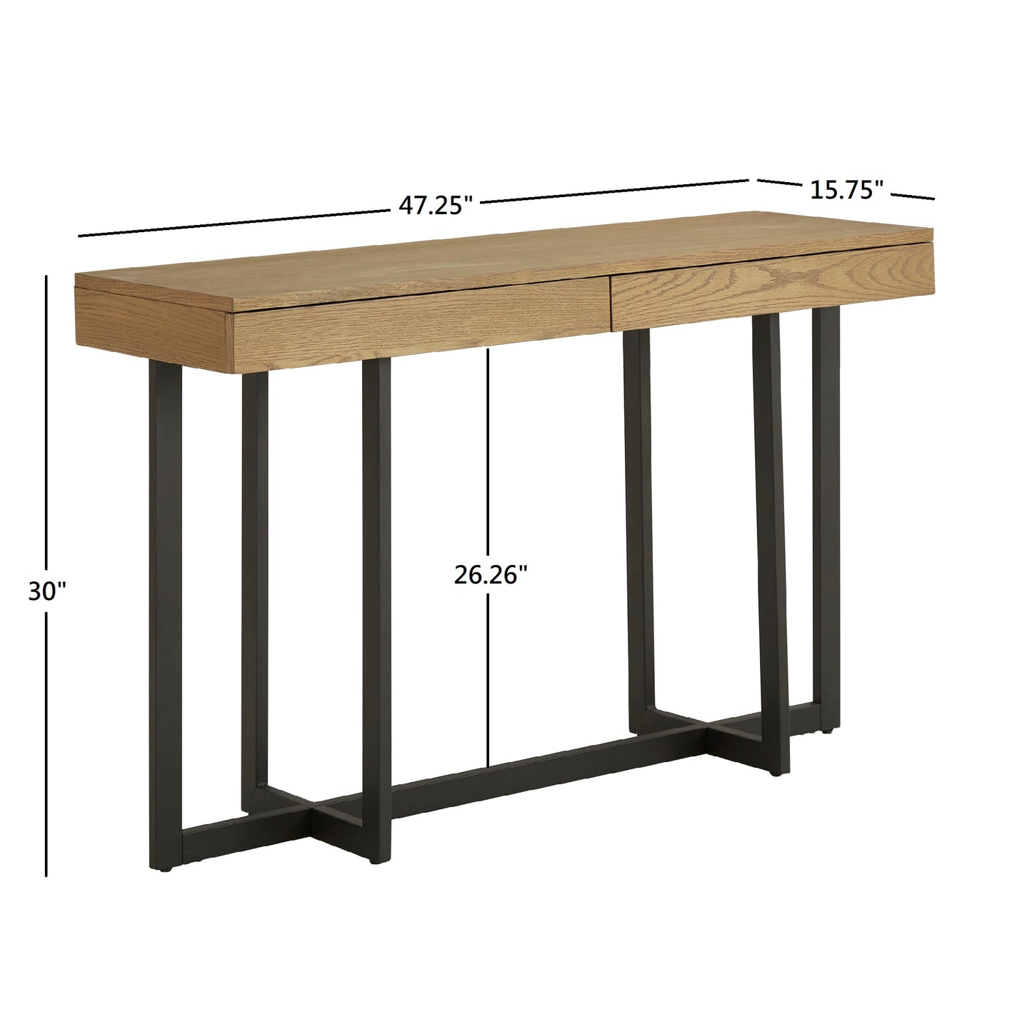 Wood Finish Tables with Drawers - Black Finish, End Table and Coffee Table Set