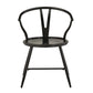 Wishbone Back Metal Side Chair with Wood Seat (Set of 2) - Black