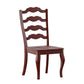 French Ladder Back Wood Dining Chairs (Set of 2) - Antique Berry Red