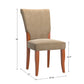 Velvet Upholstered Parsons Dining Chairs (Set of 2) - Cherry Finish, Peat Velvet