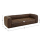 Dark Mahogany Outback Oxford Leather Sofa - Brown