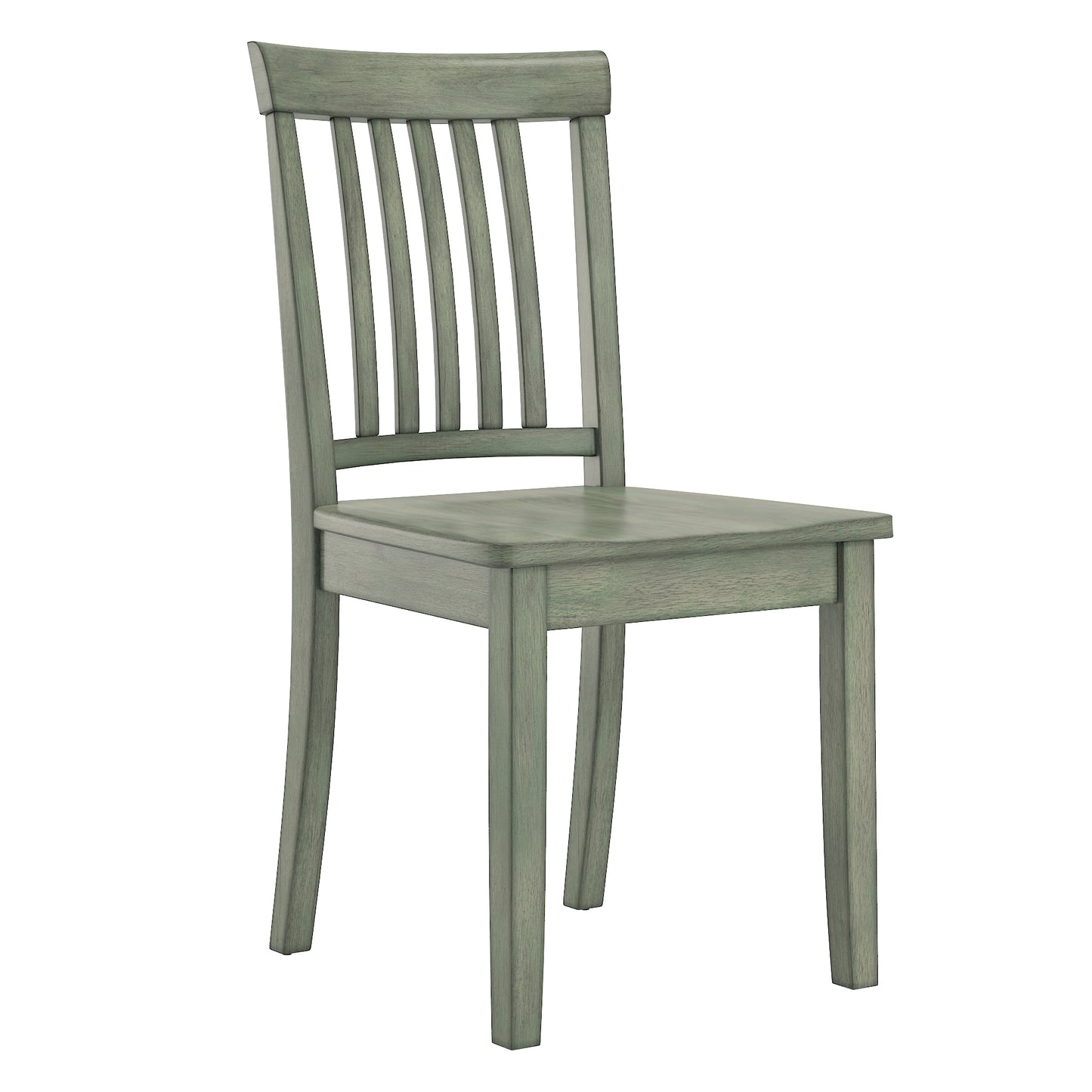 Oak Wood Finish 48-inch Rectangle Dining Set - Antique Sage Finish, Mission Back Chairs