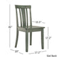 Oak Wood Finish 48-inch Rectangle Dining Set - Antique Sage Finish, Slat Back Chairs