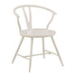 Wishbone Back Metal Side Chair with Wood Seat (Set of 2) - White