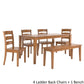 60-inch Rectangular Oak Finish Dining Set - Ladder Back Chairs, 7-Piece Set