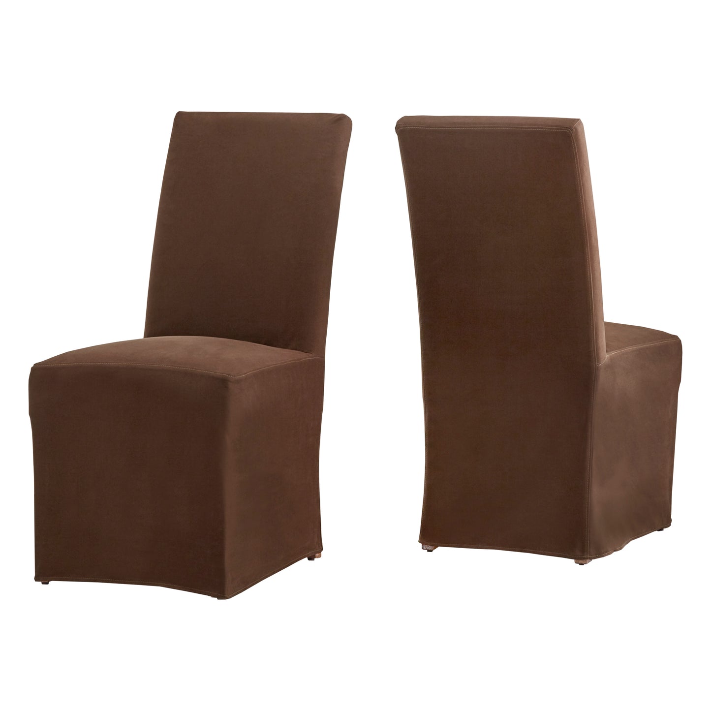 Fabric Upholstered Parsons Dining Chairs (Set of 2) - Brown Slipcover