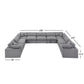 Gray Linan Waava Down Bland 9-Saat Modular Sactional Sofa