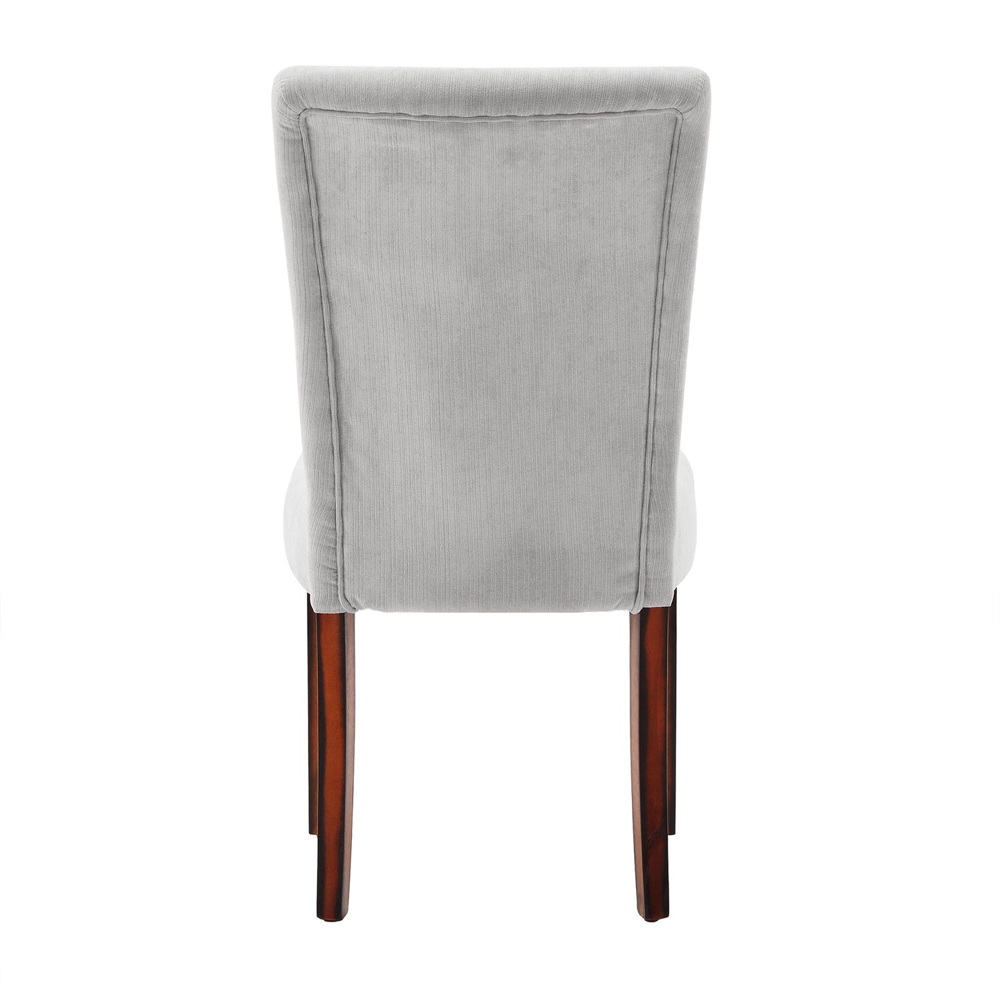 Chenille Parsons Dining Chairs (Set of 2) - Espresso Finish, Silver Gray Chenille