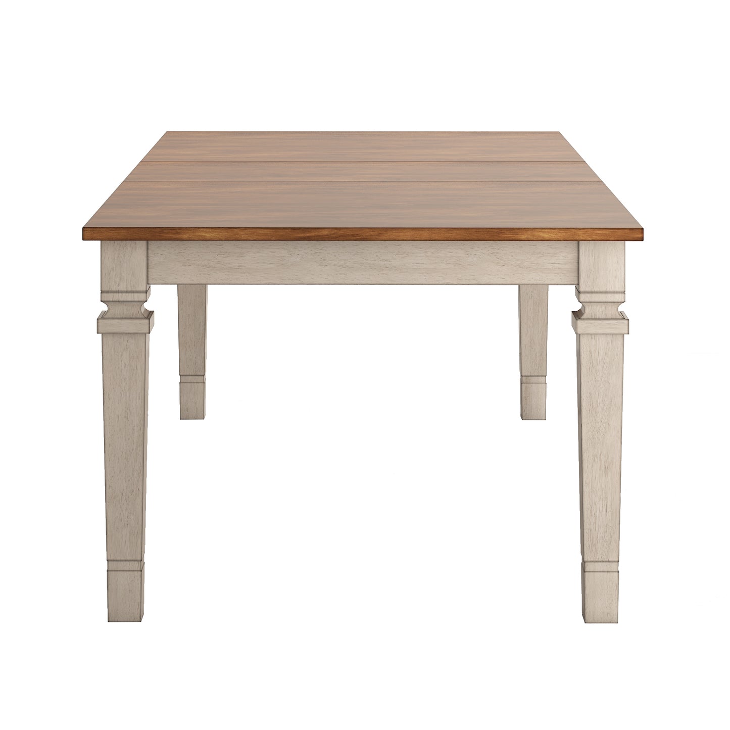 Solid Wood 64-82" Extendable Dining Table - Antique White