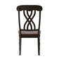 Two-Tone Round Dining Set - Antique Black, Cross Back, 3-Piece Set