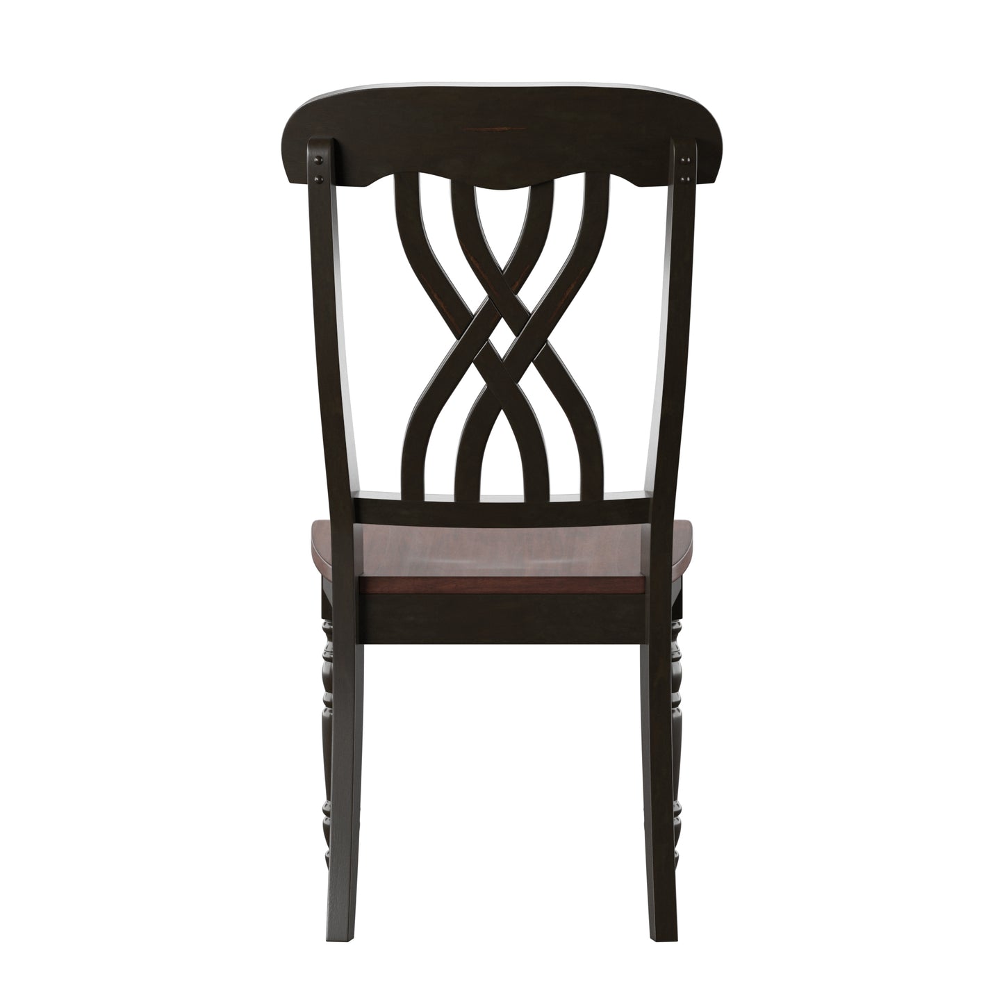 Two-Tone Round Dining Set - Antique Black, Cross Back, 3-Piece Set