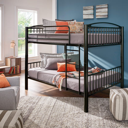 VersaFlex Metal Bunk Bed - Black, Convertible Full over Full