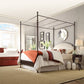 Cherry Brown Metal Canopy Poster Bed - King