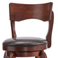 Swivel 24-inch Brown Counter Height Barstool - Brown Faux Leather