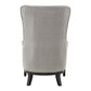 High Back Wing Lounge Chair with Footstool - Light Gray Haatharad Waava