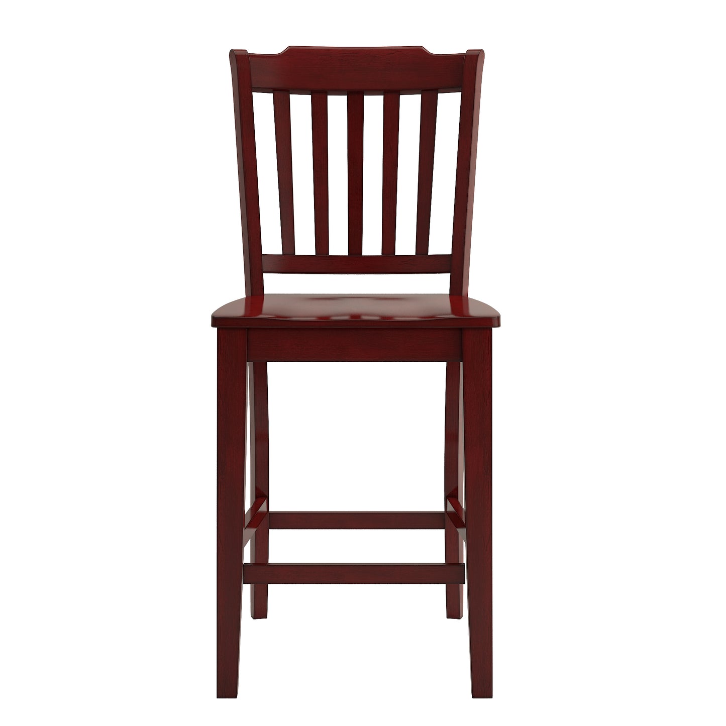 Slat Back Wood Counter Height Chairs (Set of 2) - Antique Berry Finish