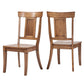 Panel Back Wood Dining Chairs (Set of 2) - Oak Finish