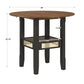 Cane Accent Dining - 2 - Person Set, Table with X-Back Chairs, Oak and Antique Black Finish, Beige Linen