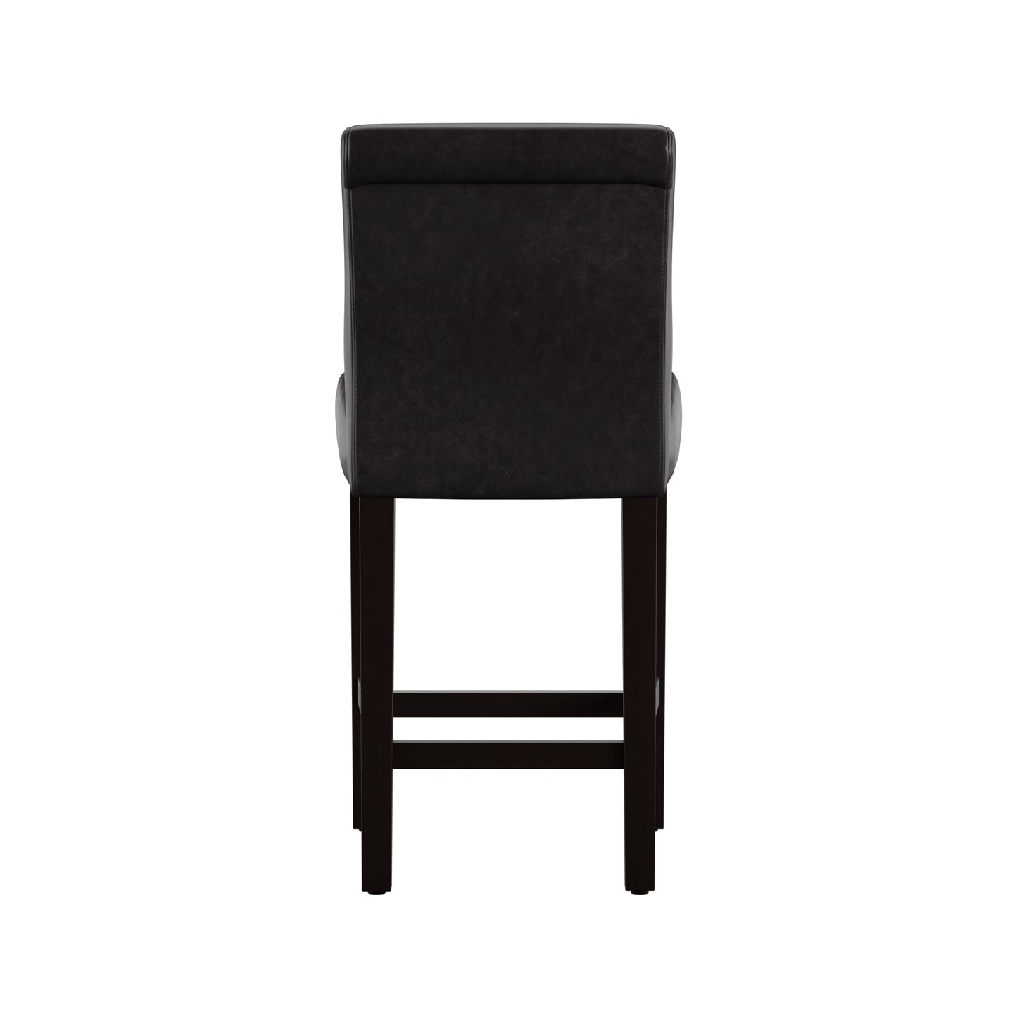 Faux Leather High Back Stools (Set of 2) - 24" Counter Height