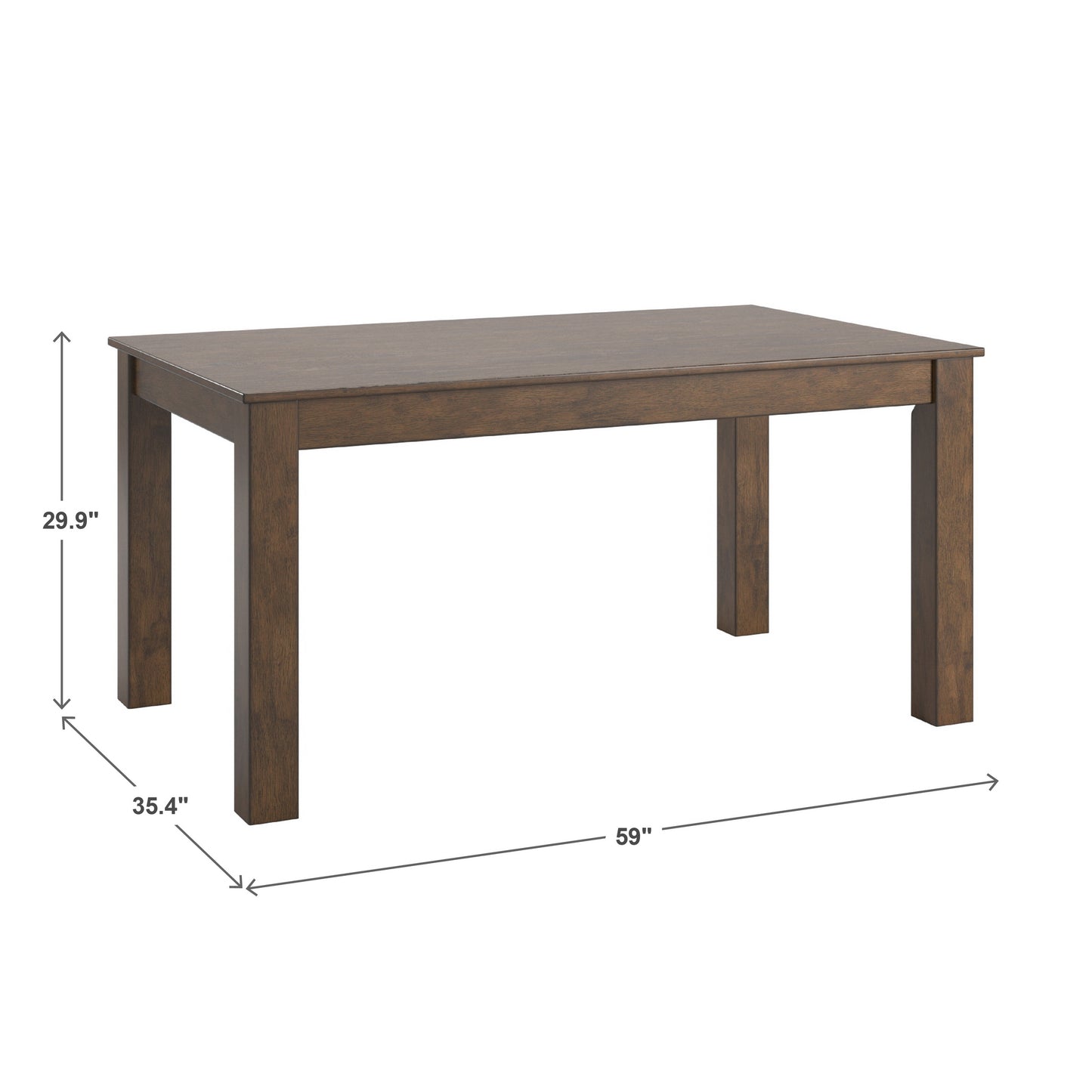 60" Wood Finish Parson Dining Table - Walnut